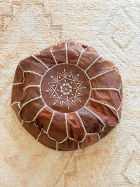 Leather Pouffe Tan Cover