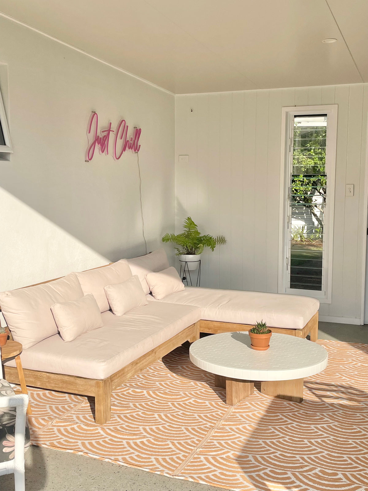 Recycled Outdoor Mat 4 Rainbow Waves ~ Large 2.8 x 2.8