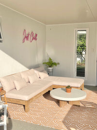 Recycled Outdoor Mat 4 Rainbow Waves ~ Large 2.8 x 2.8