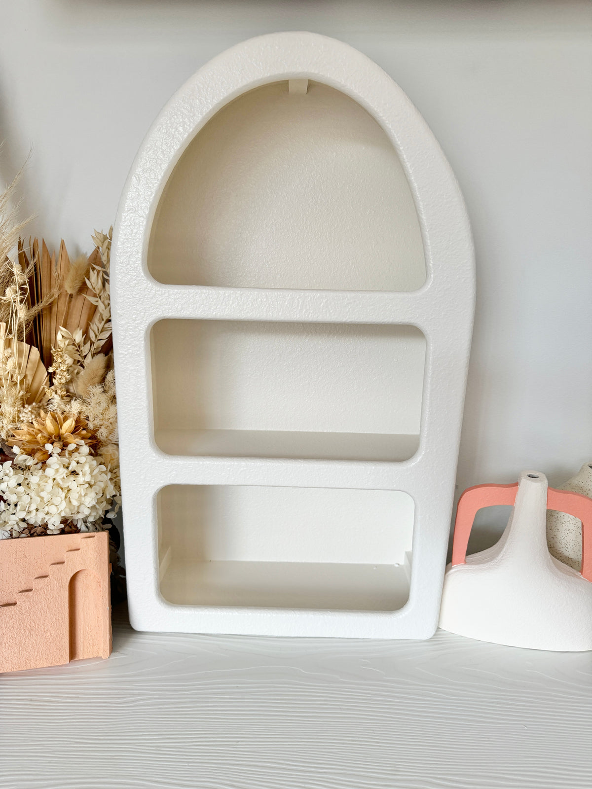 Santorini Niche 3 Shelf Arch Shadow Box Display Shelf
