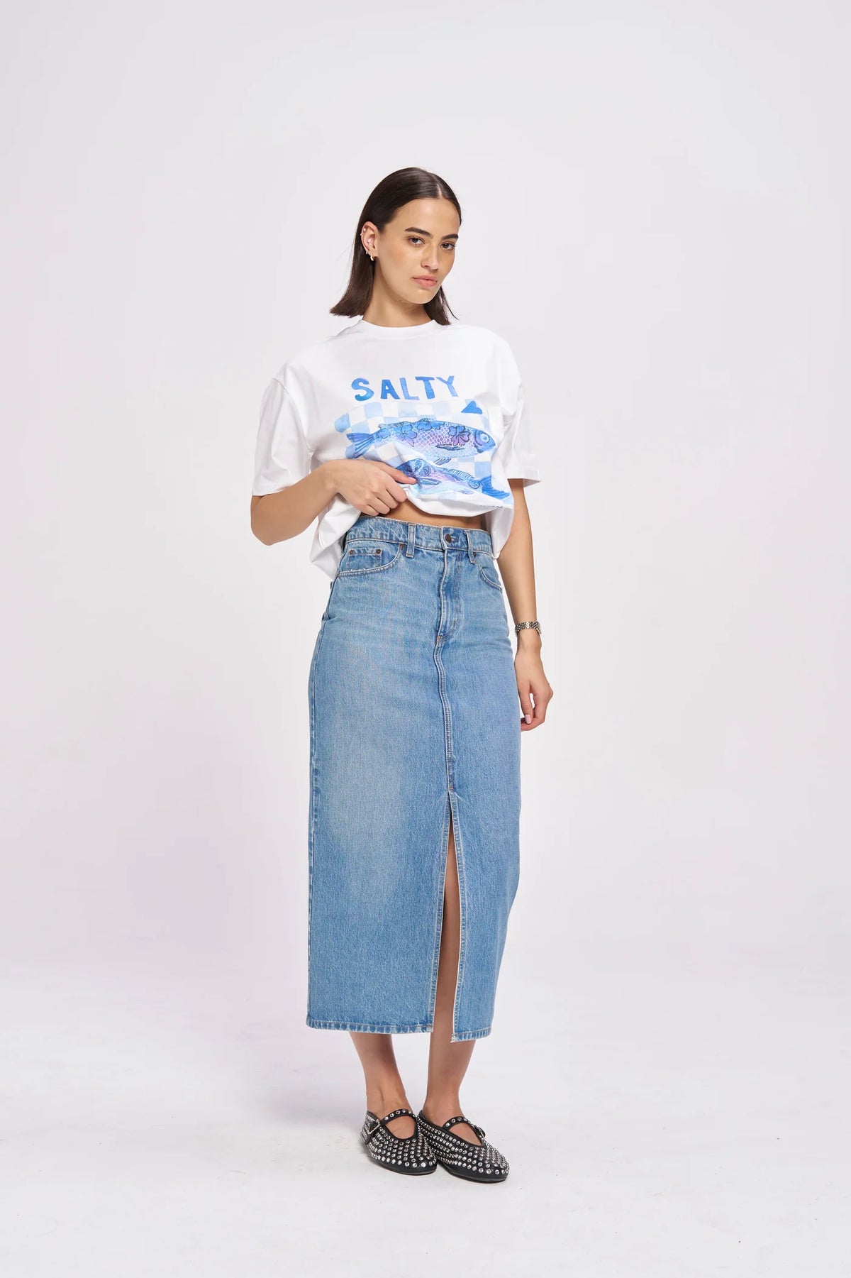 SALTY Oversized Shirt White