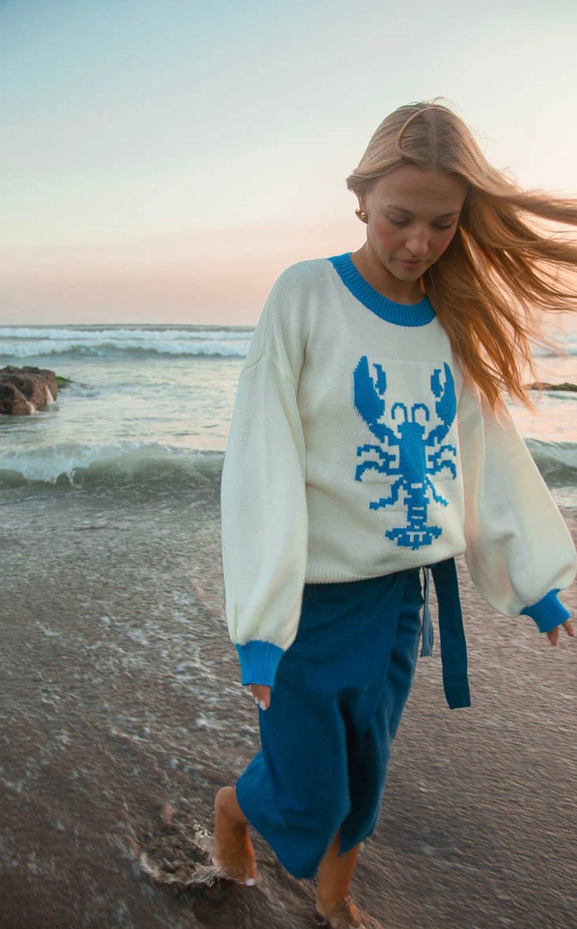 Knit Sweater - Lobster Blue