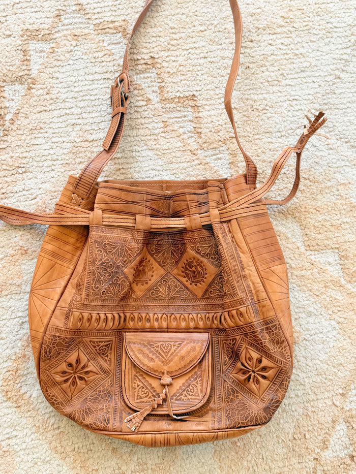 Moroccan Leather Handbag Tan