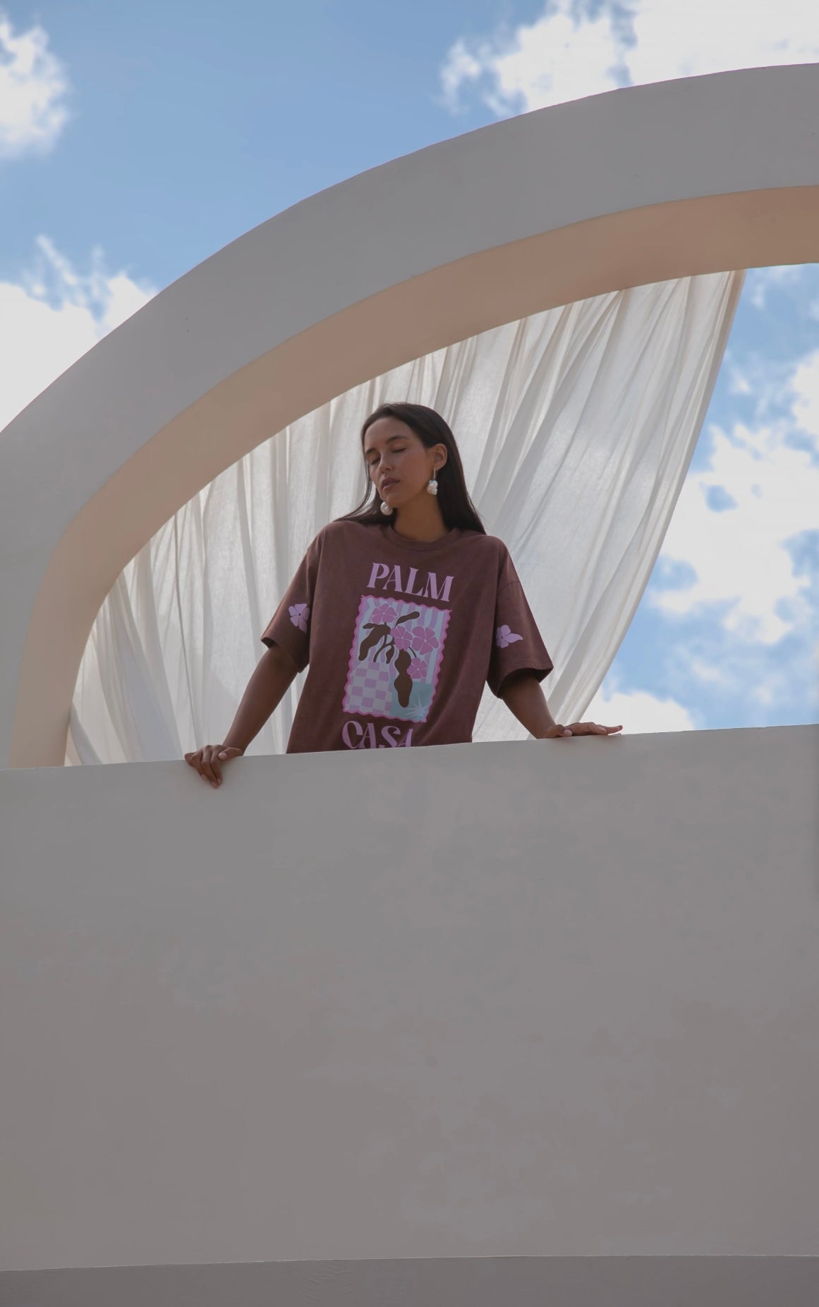 Flower Market Oversized Tee Brown