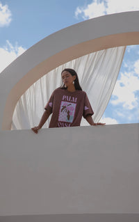 Flower Market Oversized Tee Brown