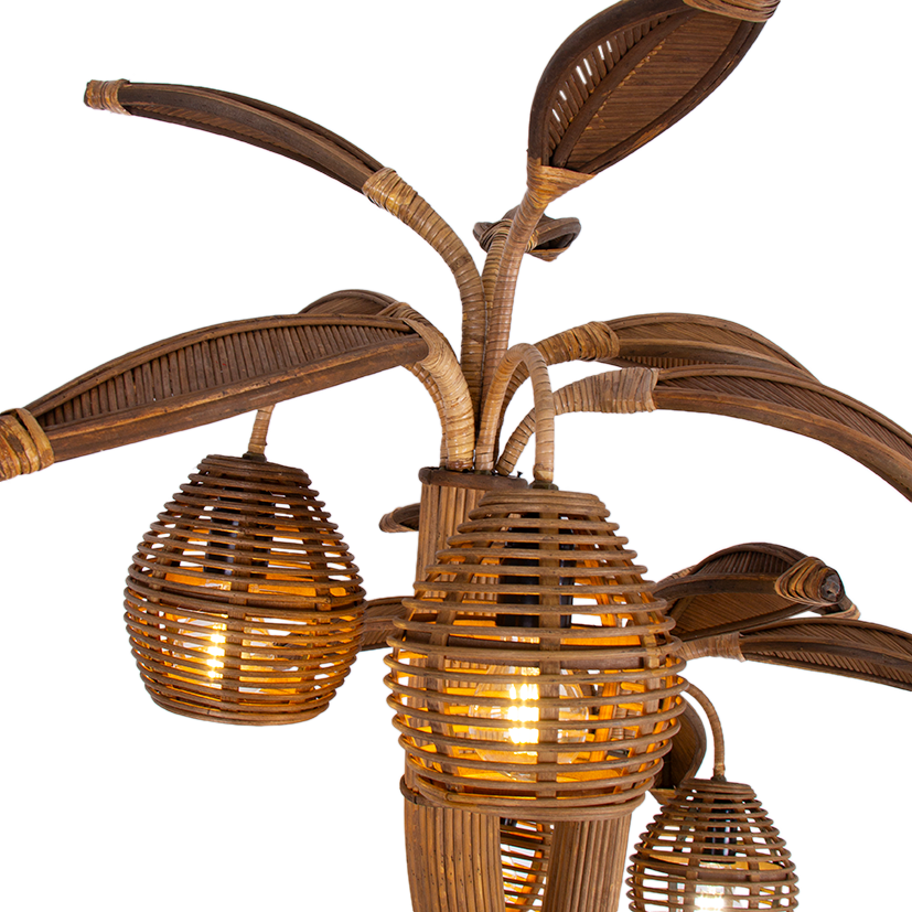 Rattan Palm Table Lamp