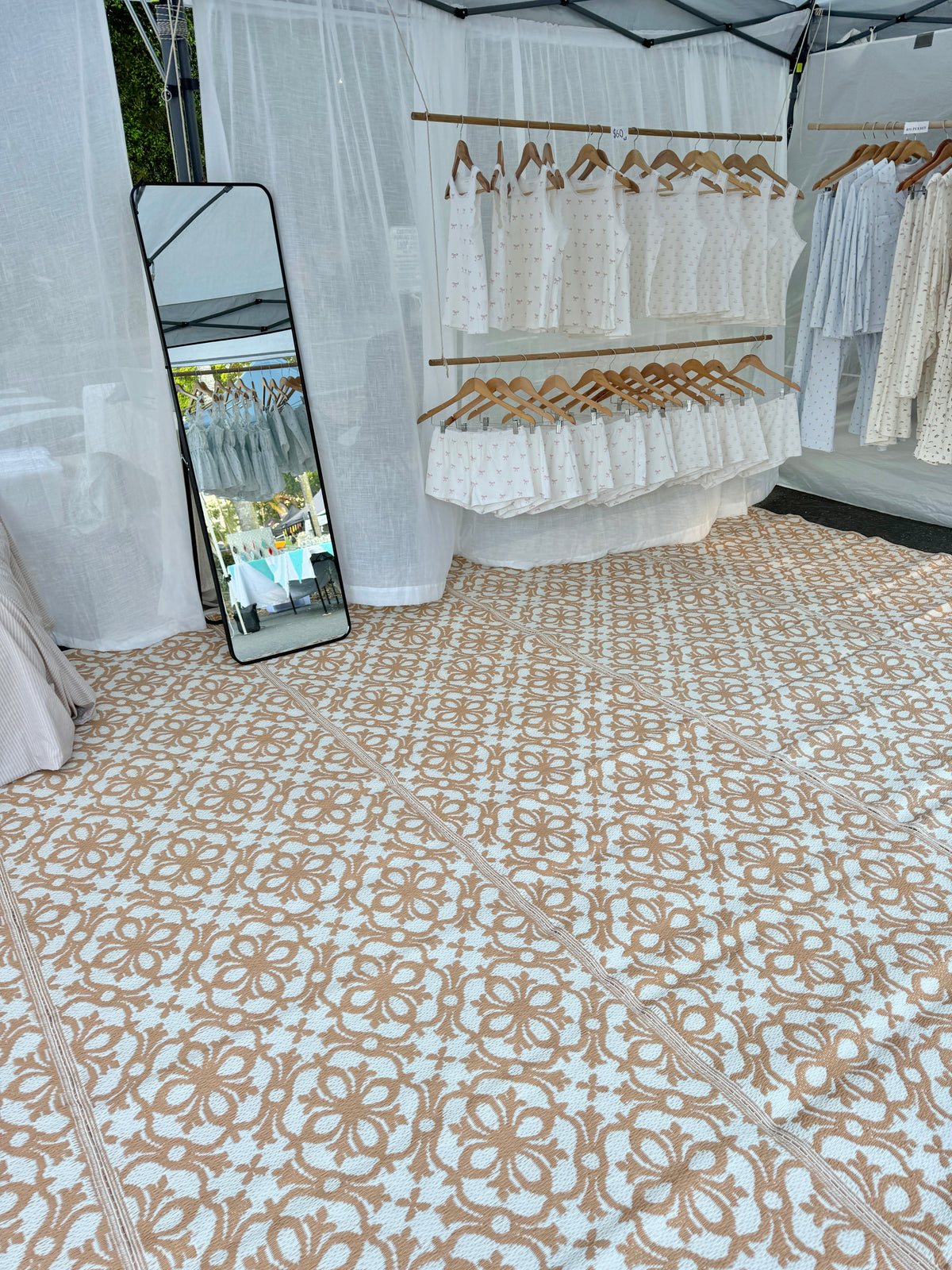 Recycled Outdoor Mat 3 Moroccan Tile ~ Large 2.8 x 2.8