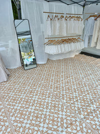 Recycled Outdoor Mat 3 Moroccan Tile ~ Large 2.8 x 2.8