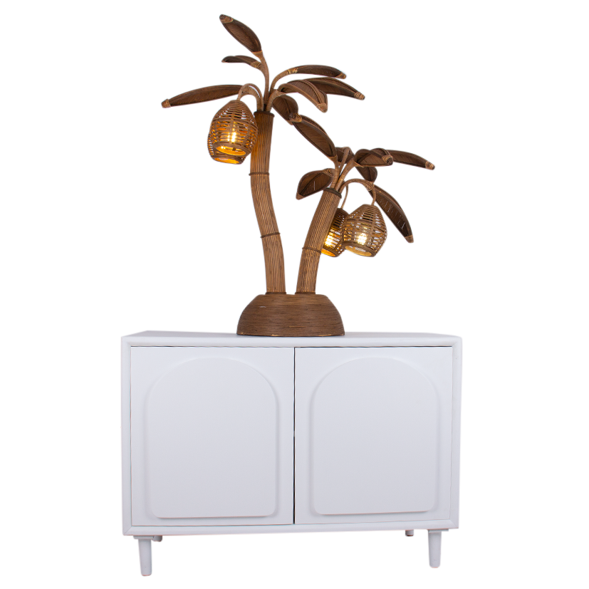 Rattan Palm Table Lamp