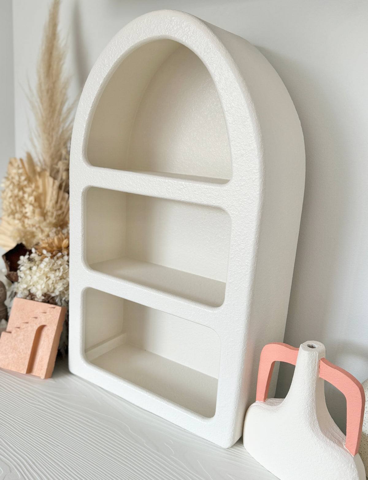 Santorini Niche 3 Shelf Arch Shadow Box Display Shelf