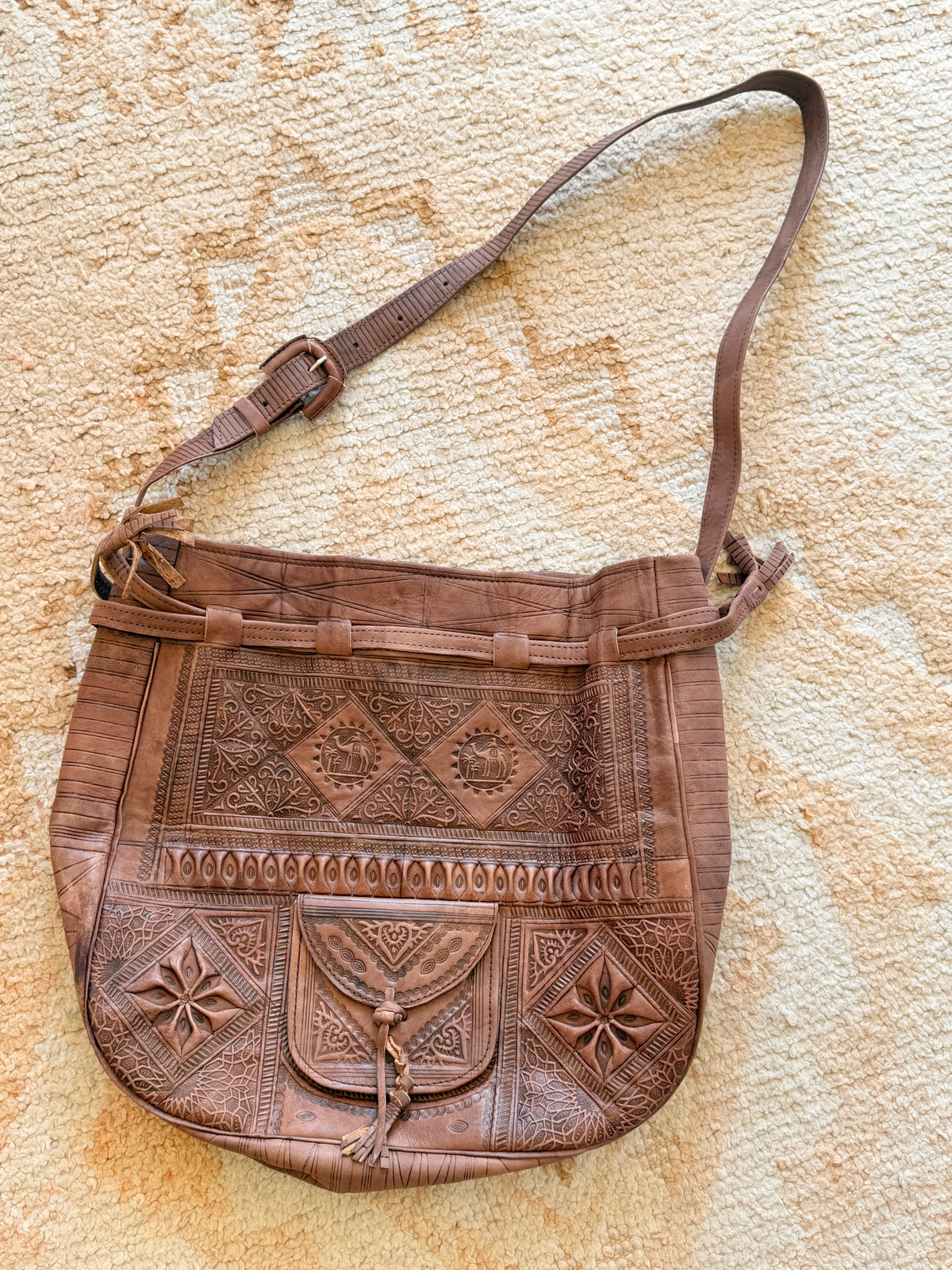 Moroccan Leather Handbag Chocolate