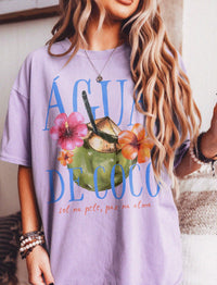 Agua De Co Oversized Shirt Snow Wash Purple Haze