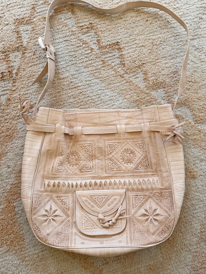 Moroccan Leather Handbag - Natural