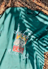 Salty Mermaid Oversized Shirt Acid Wash Green