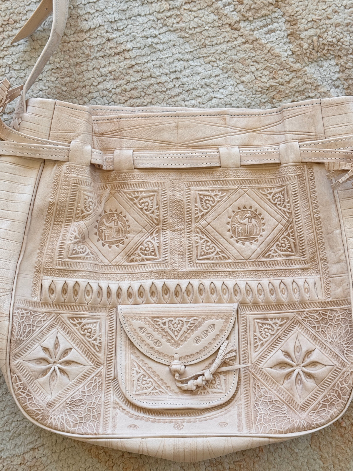 Moroccan Leather Handbag - Natural