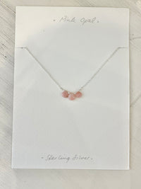 Necklace Pink Opal Teardrop