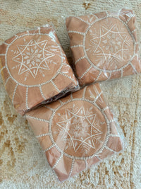 Leather Pouffe Natural Cover