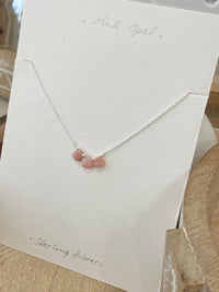 Necklace Pink Opal Teardrop