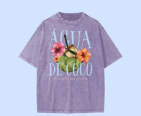 Agua De Co Oversized Shirt Snow Wash Purple Haze