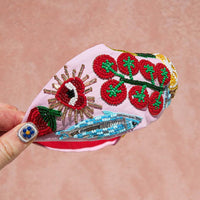 Beaded Headband Pomodora Pink