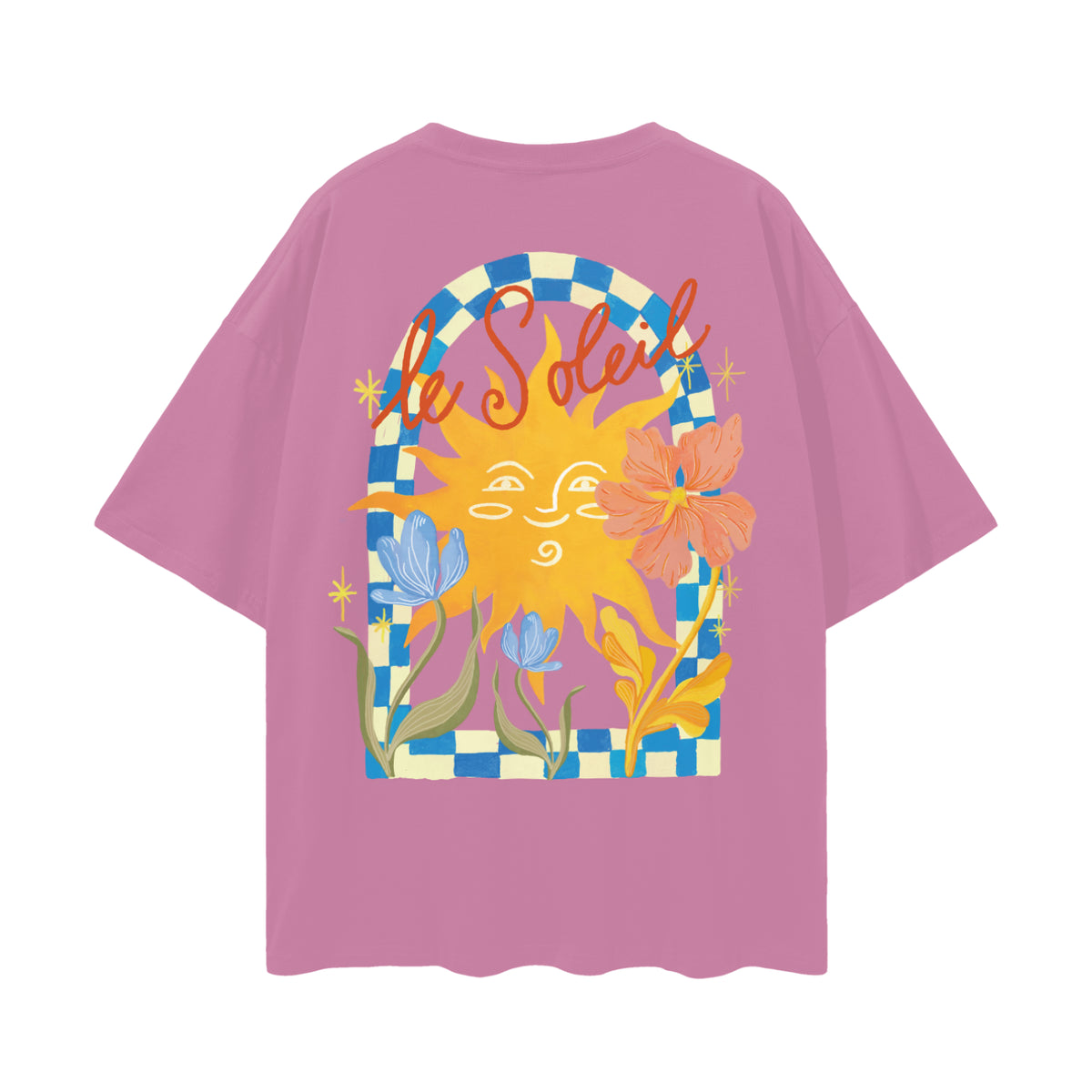 Le Soleil Oversized Shirt Acid Wash Pink