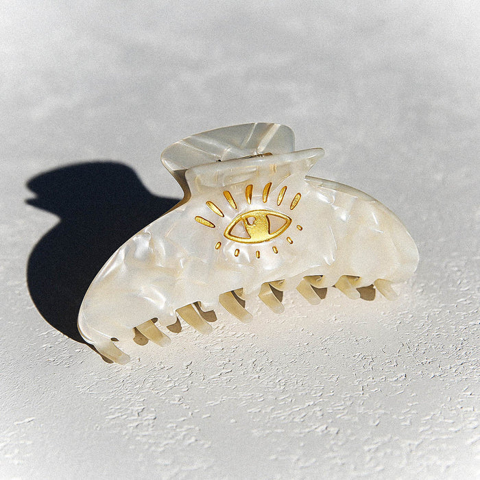 Hair Clip Claw Eye Love Pearl