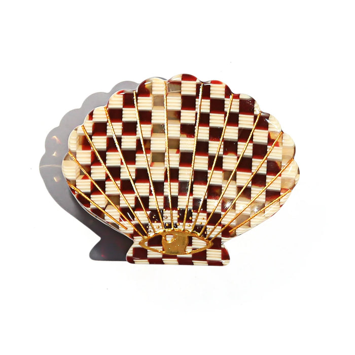 Hair Clip Claw Small Shell Check