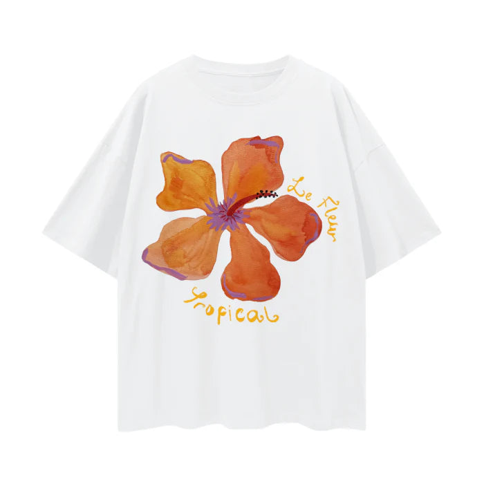 LE FLEUR TROPICAL Oversized Shirt White