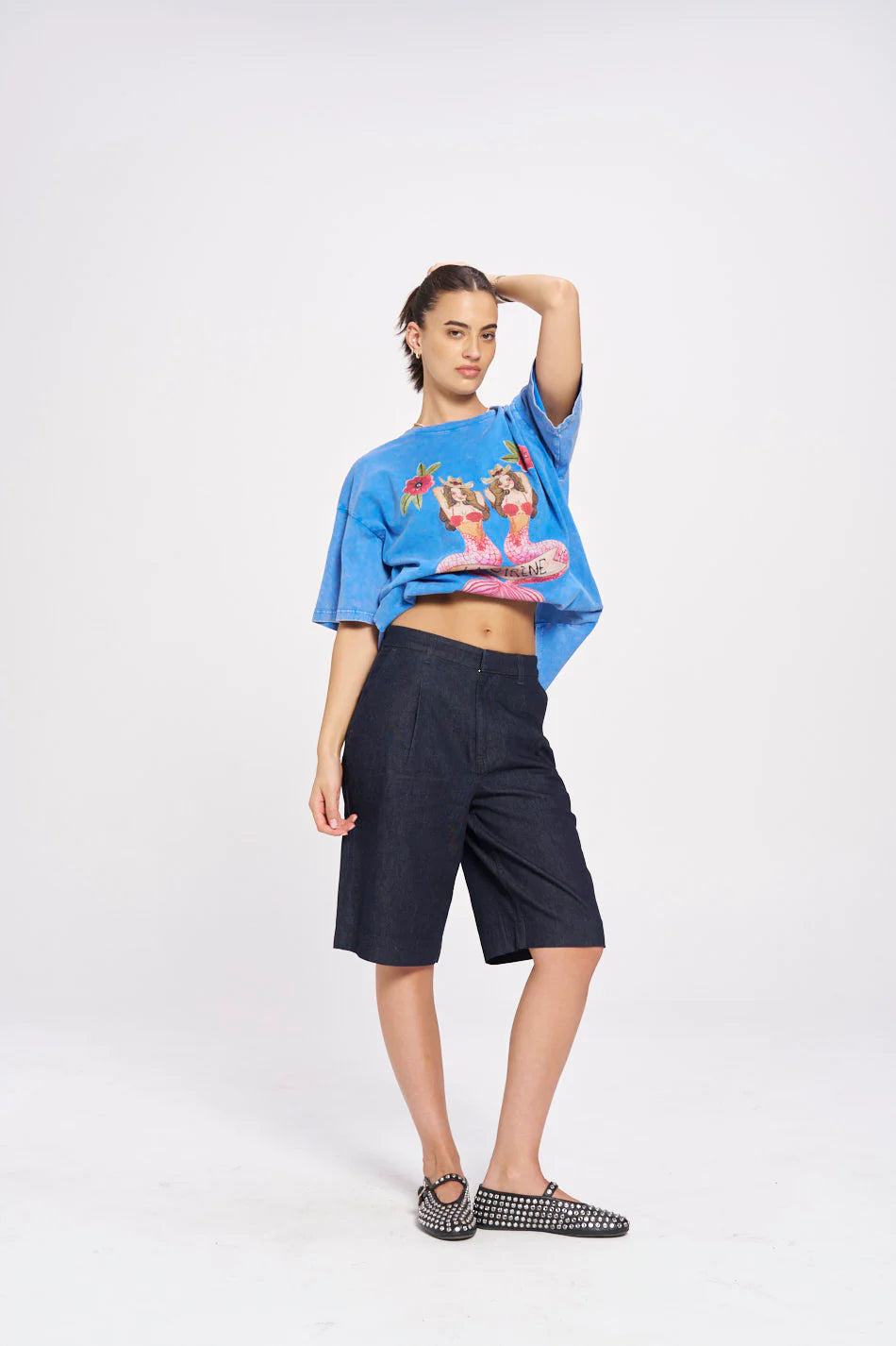 MERMAID LA SIRENE Oversized Shirt Blue