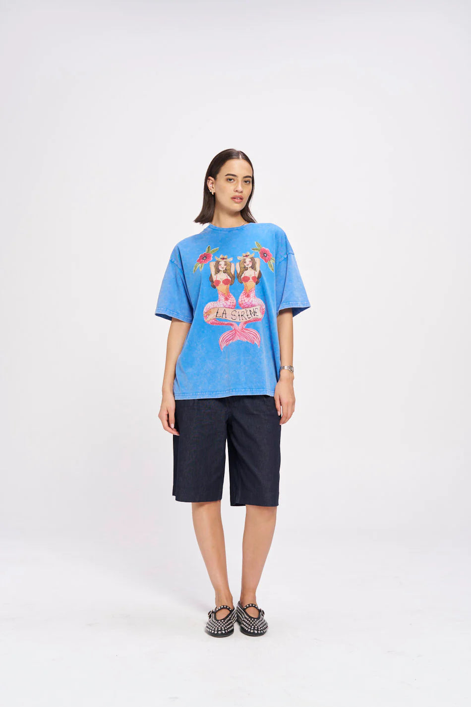MERMAID LA SIRENE Oversized Shirt Blue
