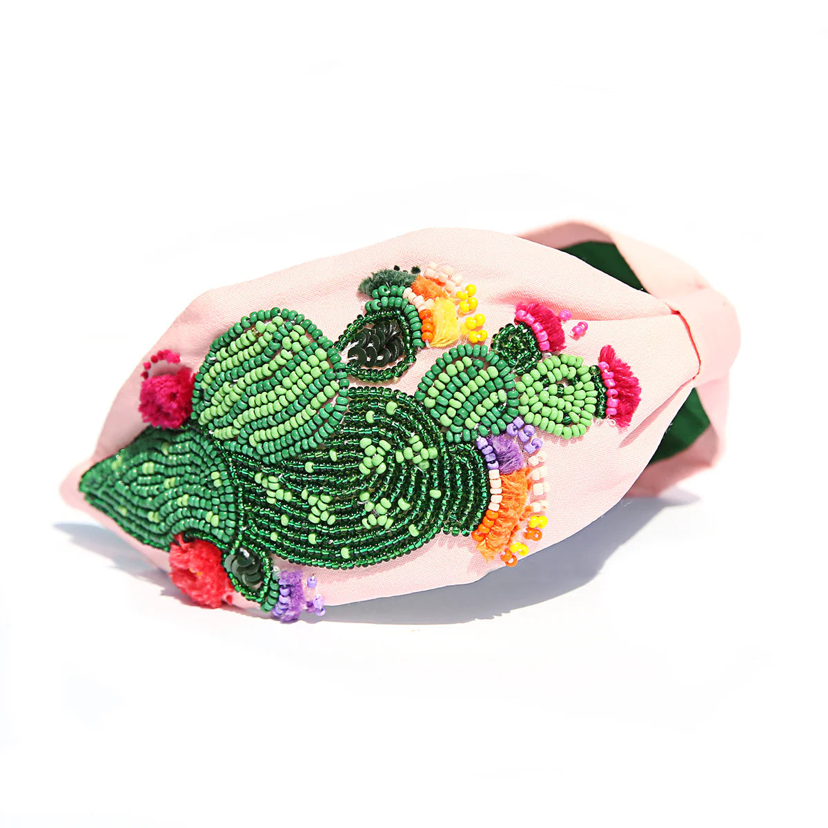 Beaded Headband Pink Cacti
