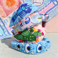 Beaded Headband Pink Cacti