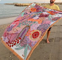 Indigenous Throw Flowers Along The River By Dustin Koa