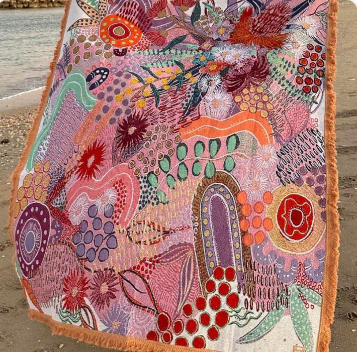 Indigenous Throw Flowers Along The River By Dustin Koa