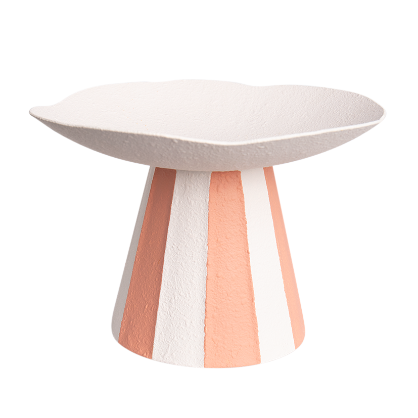 Tiffany Striped Metal Platter on Stand