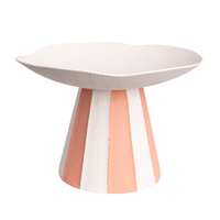 Tiffany Striped Metal Platter on Stand