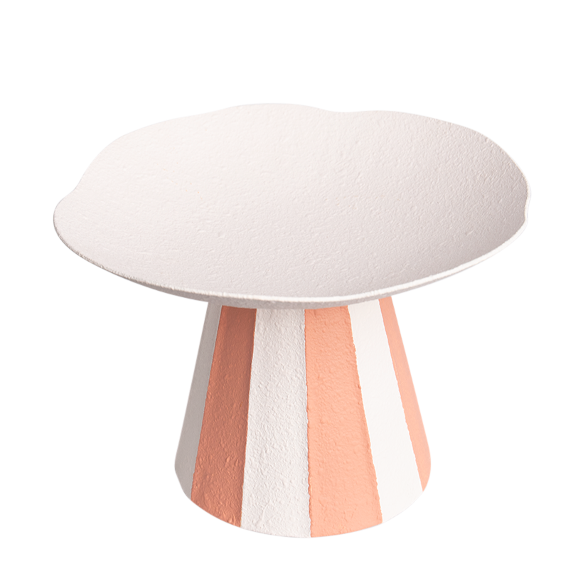 Tiffany Striped Metal Platter on Stand