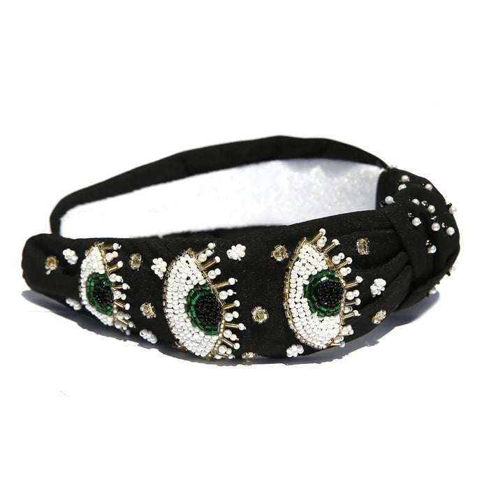 Beaded Headband Eye Top knot