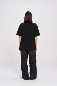 FLOWER POWER Oversized Shirt Black