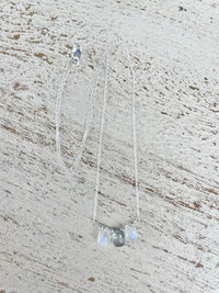 Necklace Moonstone & Aquamarine Teardrop