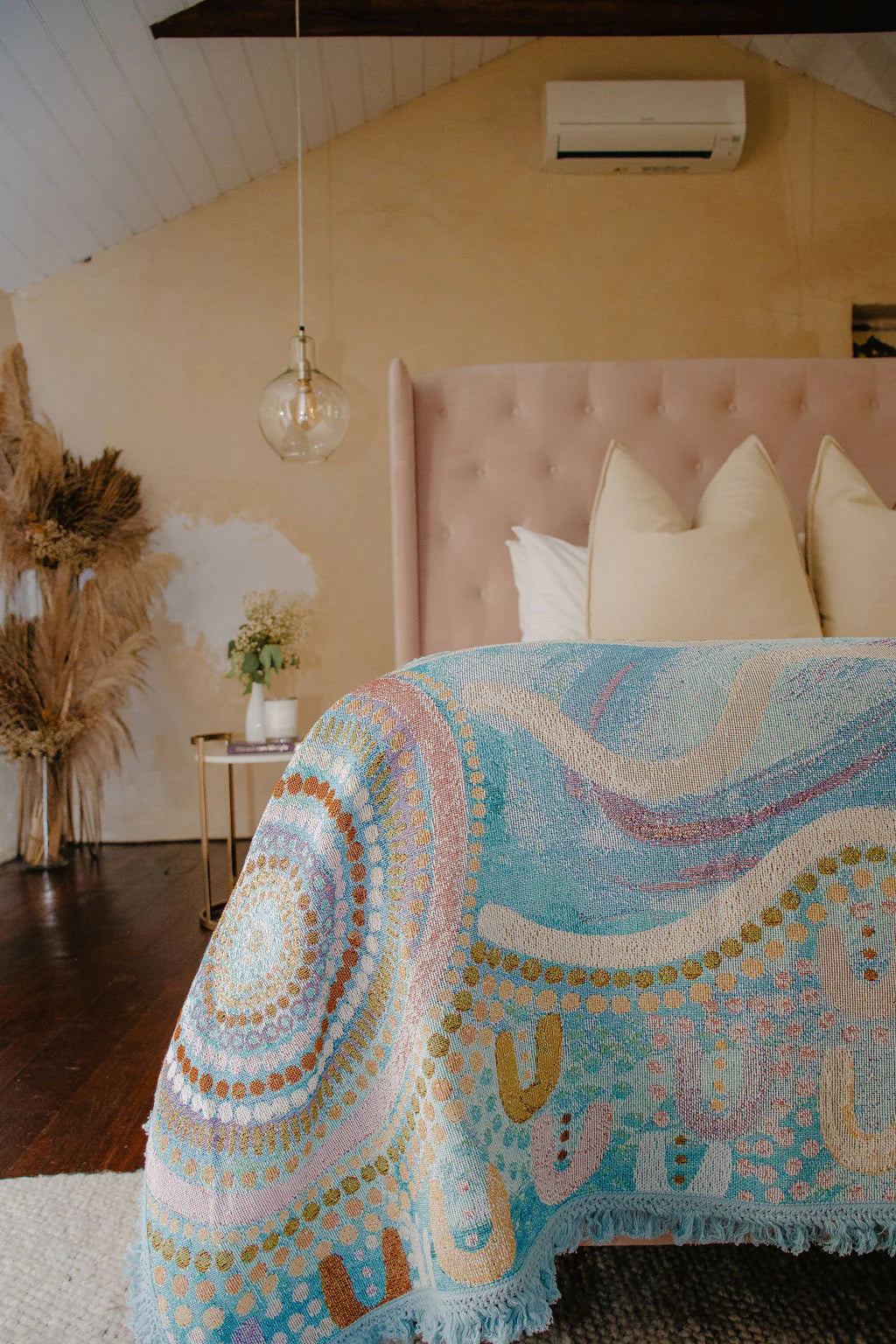Indigenous Throw Blue Ocean By Natalie Jade