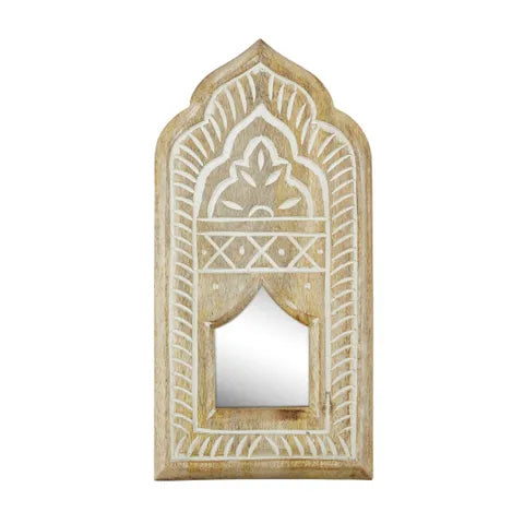 Indian Mini Wood Wall Mirror