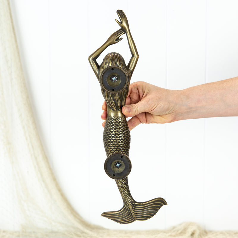 Brass Mermaid Door Handle Left