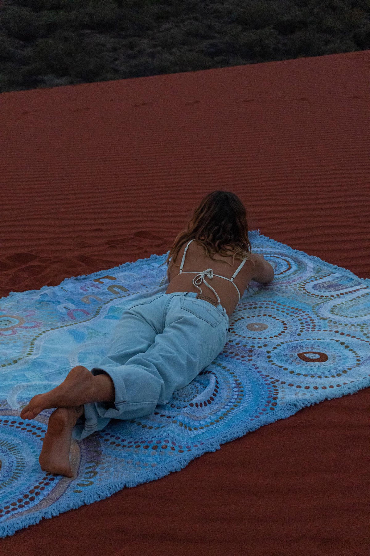 Indigenous Throw Blue Ocean By Natalie Jade