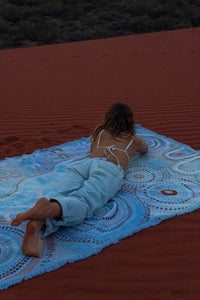 Indigenous Throw Blue Ocean By Natalie Jade