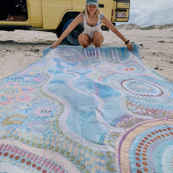 Indigenous Throw Blue Ocean By Natalie Jade x Drift
