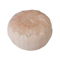 Leather Pouffe Natural Cover
