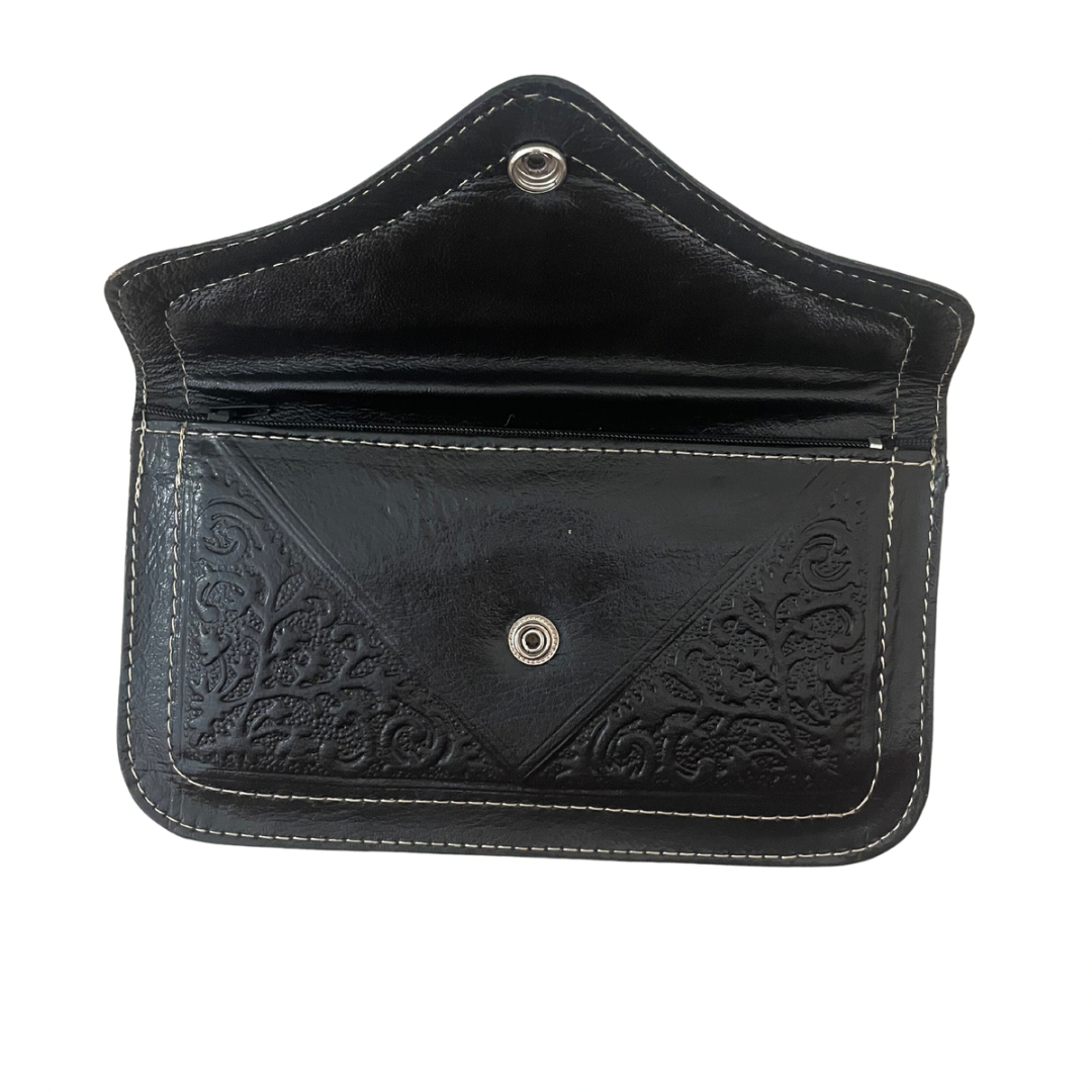 Moroccan Leather Purse - Black *Seconds