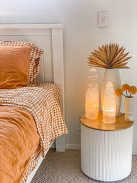 Moroccan Selenite Crystal Tower Lamp Medium