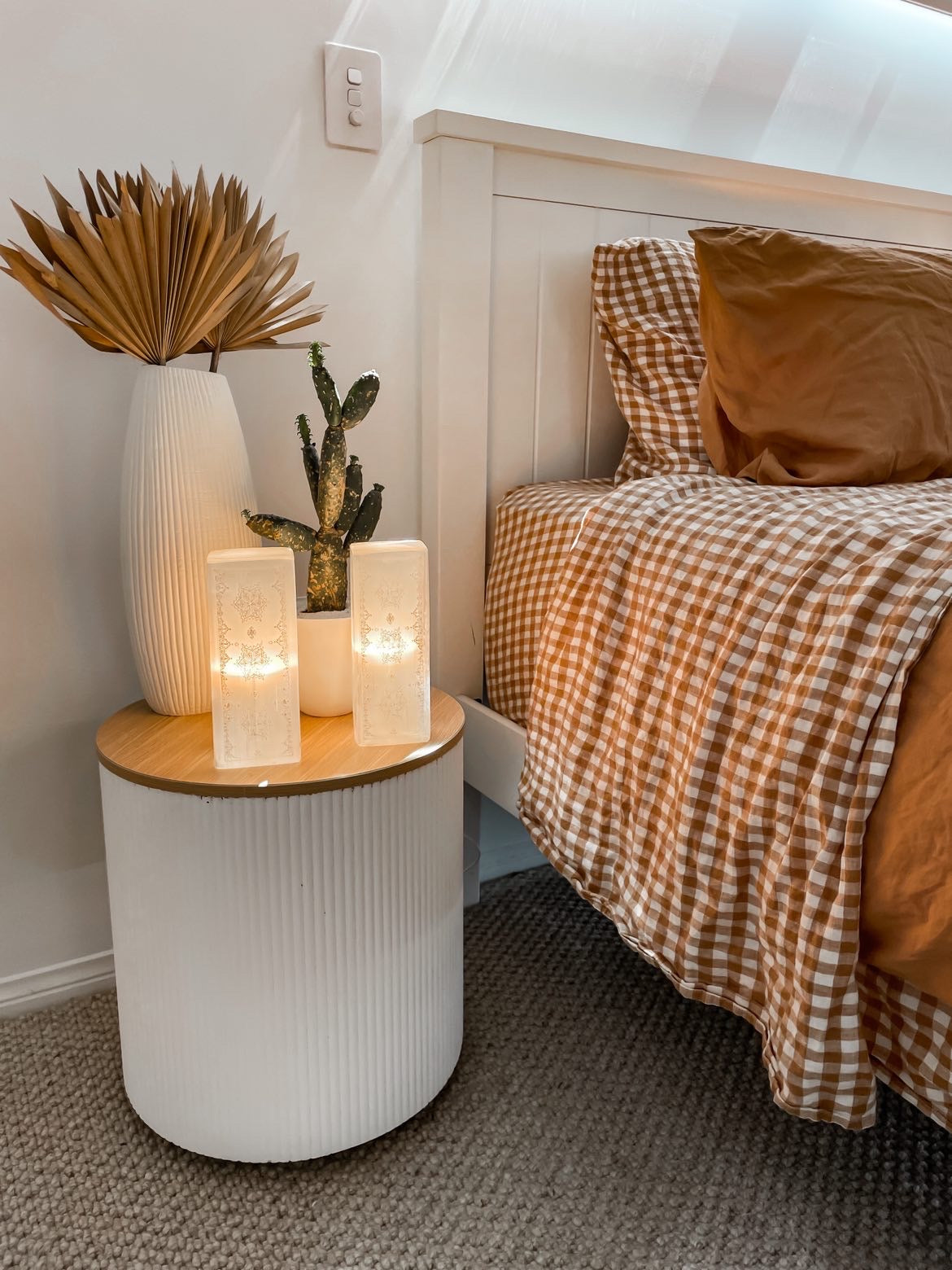 Moroccan Engraved Selenite Crystal Lamps